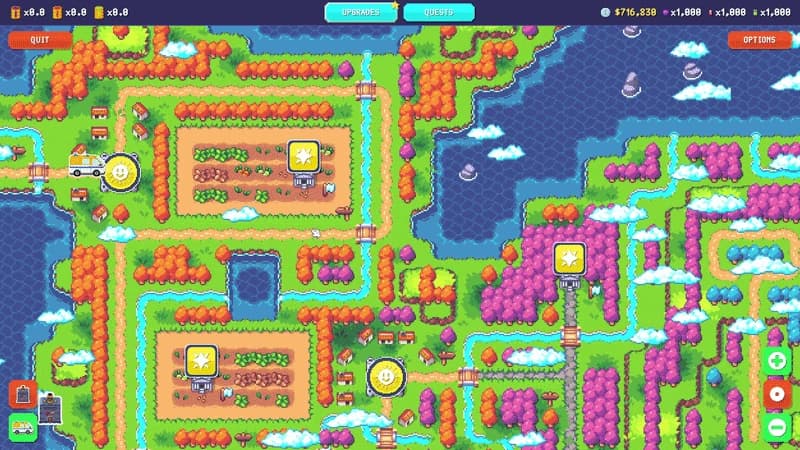 Map objectives connect jobs, unlocks and the next route forward.