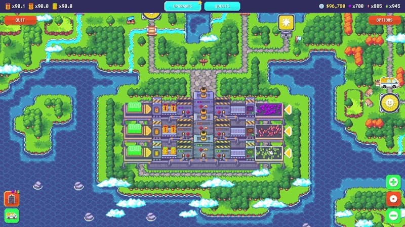 The Sludgineers refinery with processing lanes active.