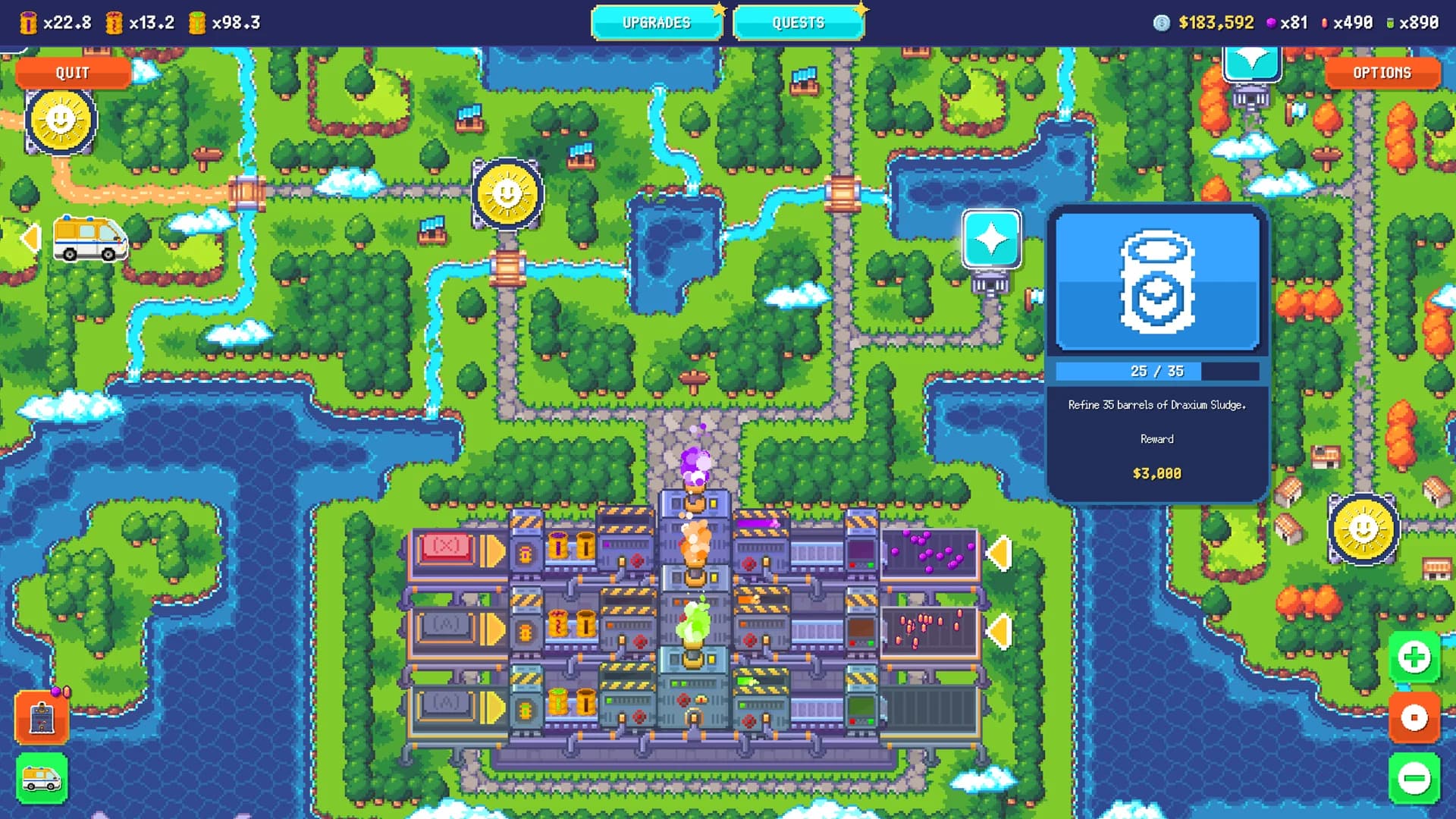 The official Sludgineers refinery complex on the map.