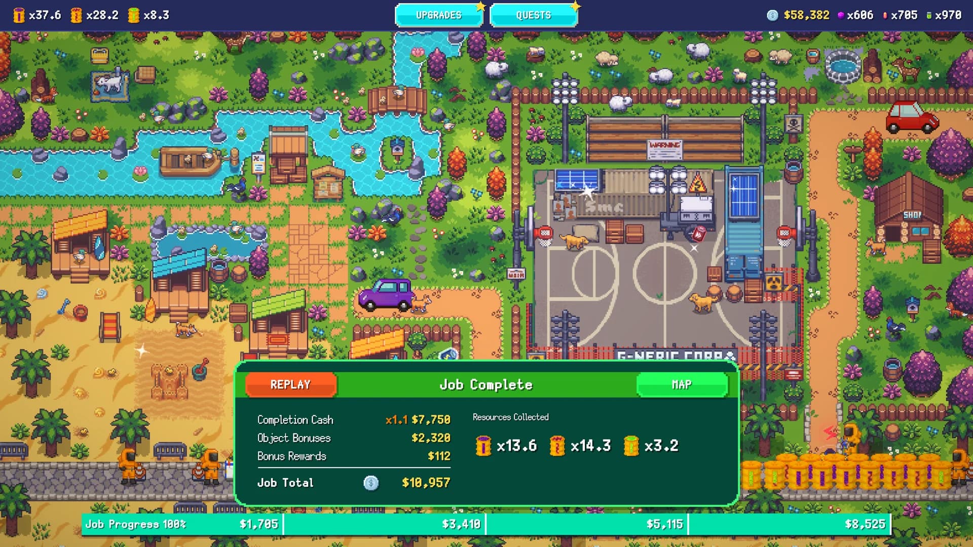 The earnings screen closes the field-to-profit loop.